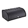 HILFA Stainless Steel Bread Box with Roll Up Lid For Easy Kitchen Counter Storage Bread Bin Holder175X115X75 inch Matte Black For Home and Kitchen
