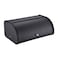 HILFA Stainless Steel Bread Box with Roll Up Lid For Easy Kitchen Counter Storage Bread Bin Holder175X115X75 inch Matte Black For Home and Kitchen