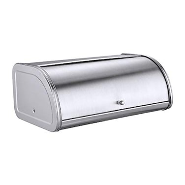 HILFA Stainless Steel Bread Box with Roll Up Lid For Easy Kitchen Counter Storage Bread Bin Holder175X115X75 inch BrushedSB3100BR