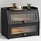 Goozii Large Bread Box for Kitchen Countertop Black Bread Storage Container for Homemade Bread Double Layer Farmhouse Breadbox Organizer for Kitchen Counter Cabinet Pantry Cupboard Black