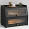 Goozii Large Bread Box for Kitchen Countertop Black Bread Storage Container for Homemade Bread Double Layer Farmhouse Breadbox Organizer for Kitchen Counter Cabinet Pantry Cupboard Black