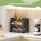 JANSNIMEN Double Layer Bread Box for Kitchen Countertop Large Breadbox Bread Container Storage with Acrylic Door Wooden Farmhouse Bread Holder Black Medim157 L x 95 W x 13 H