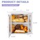 Wieghda Corner Bread box for Kitchen CountertopFarmhouse Bread Box with Acrylic Wavy Door PanelLarge Bread box for kitchen countertopKitchen Countertop Food Storage Container White Meduim
