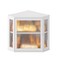 Wieghda Corner Bread box for Kitchen CountertopFarmhouse Bread Box with Acrylic Wavy Door PanelLarge Bread box for kitchen countertopKitchen Countertop Food Storage Container White Meduim