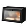 Wieghda Large Farmhouse Bread Box with Window Bread Storage Container for Kitchen Countertop Black
