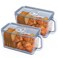 Gifhomfix 2 PCS Bread Box for Homemade Bread Airtight Bread Boxes for Kitchen Counter Time Recording Bread Storage Container with Handle Grey
