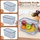 Gifhomfix 2 PCS Bread Box for Homemade Bread Airtight Bread Boxes for Kitchen Counter Time Recording Bread Storage Container with Handle Grey