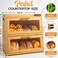 Gennua Kitchen Extra Large Bamboo Bread Box for Kitchen Countertop Wooden Double Layer Breadbox Provides Double the Storage Holds Multiple Loaves Durable Beautiful with Frosted Acrylic Panels