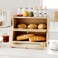 Stylstoreazy Bread BoxExtra Large 2Tier Bamboo Bread Box for Kitchen CountertopBread Storage Container with Magnetic Acrylic Door for Homemade BreadUnder CabinetPantry OrganizerNatural