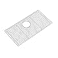 CIPOTAL 275 in x 135 in Rear Drain Sink Grid with Supersoft Silicone Feet in 304 Grade Stainless Steel