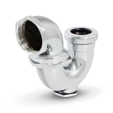 Highcraft 33537LA Pattern Trap with Drain Plug for Tubular Drain Applications 112 in IPS x 114 in Brass Chrome Plated