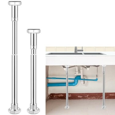 Blulu 2 Pcs Undermount Sink Brackets Stainless Steel Sink Support 1969315 Inch Adjustable Drill Free Support Legs Installation and Repair Kit for Kitchen and Bathroom Silver