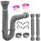 TGEOND 2Pack Flexible Sink Drain Pipes with PTrap With Compatibility for Both 1 14 and 1 12 Sink Openings Fit For Kitchen and Bathroom Sink The Silicone Nut LeakProof