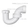 DONWAER 112 Inches PVC DWV PTrap Drain Pipe with Union for bathroom sink White