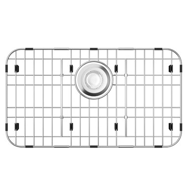 jkxoo 23 x 13 Sink Protectors for Kitchen Sink Stainless Steel Kitchen Sink Protector Sink Grate for Bottom of Kitchen Sink with Rear Drain Sink Grid for Single Bowl Kitchen Sink