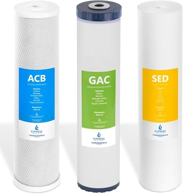 EXPRESS WATER FLTWH2045CGS1 Whole House Replacement Water Filter Set 3 Count Pack of 1 White