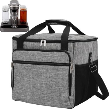 COVERQUE Carrying Case for Bartesian Cocktail Machine Insulated Cocktail Maker Travel Bag with Pocket for Bartesian Cocktail Capsules Straw Accessories Gray