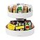 Mind Reader 2Tier Snack Carousel Countertop Organizer Snack Tray Breakroom Kitchen 1425L x 1425W x 14H White