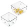iDesign Linus Plastic Drawer Organizer Storage Container for Vanity Bathroom Kitchen Drawers 3 x 3 x 2 Set of 2 Clear