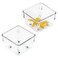 iDesign Linus Plastic Drawer Organizer Storage Container for Vanity Bathroom Kitchen Drawers 3 x 3 x 2 Set of 2 Clear