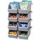 ReadySpace Plastic Containers for Organizing and Storage Bins for Closet Kitchen Office Garage or Pantry Organization Stackable Bins Medium 11 x 5 x 55 8Pack Grey