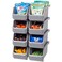 ReadySpace Plastic Containers for Organizing and Storage Bins for Closet Kitchen Office Garage or Pantry Organization Stackable Bins Medium 11 x 5 x 55 8Pack Grey