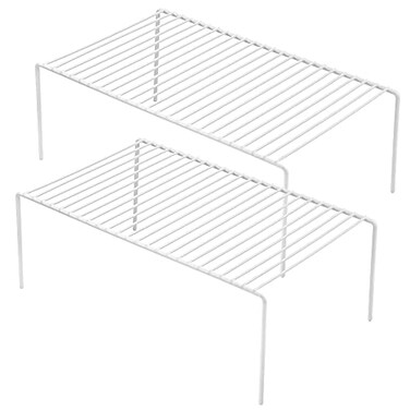 Redrubbit Large 157 x 9 4 Inch Cabinet Storage Shelf Rack Rustproof Kitchen Counter and Cabinet Shelf Storage Rack Organizer for Kitchen Fridge Cabinet Bathroom Set of 2