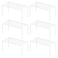 Redrubbit 6 Pack106 x 51 Inch Cabinet Storage Shelf Rack Rustproof Kitchen Counter and Cabinet Shelf Small Storage Rack Organizer for Kitchen Fridge Bathroom White