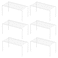 Redrubbit 6 Pack106 x 51 Inch Cabinet Storage Shelf Rack Rustproof Kitchen Counter and Cabinet Shelf Small Storage Rack Organizer for Kitchen Fridge Bathroom White