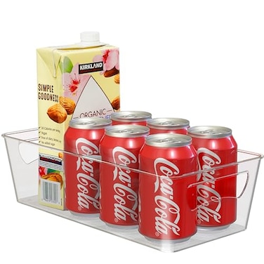 Simple Houseware Kitchen Can Organizer Clear Bin for CabinetPantryRefrigeratorFreezerFridge