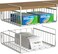 Simple Houseware Under Shelf Basket White 2Pack SpaceSaving Storage Organizer for Kitchen Pantry Closet Office Wire Metal Shelf Organizer No Tools Required