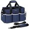Ytonet Wearable Cleaning Caddy Bag Large Cleaning Supplies Organizer with 4 Foldable Dividers Kitchen Caddy Organizer with Handle Adjustable Shoulder Straps for Cleaners Housekeeper Blue