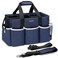 Ytonet Wearable Cleaning Caddy Bag Large Cleaning Supplies Organizer with 4 Foldable Dividers Kitchen Caddy Organizer with Handle Adjustable Shoulder Straps for Cleaners Housekeeper Blue