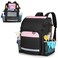 LoDrid Cleaning Bag with Thickened Adjustable Shoulder Straps Large Cleaning Caddy Organizer with Multiple Pockets for Cleaning and Housework Pink Patent Designed