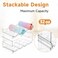 spospo Stackable Water Bottle Organizer SPOSPO Large Compartment Water Bottle Holder 2 Tier Clear Water Bottle Organizer for Cabinet Water Bottle Rack for Kitchen Organization and Storage Hold 8 Bottl