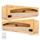 NovaNest Wrap Organizer Dispenser with Cutter 2 Piece Set Fits 12 Rolls Plastic Wrap Aluminum Foil Wax Paper Saran Wrap Cling Wrap Holder for Kitchen Storage Mountable Bamboo