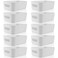 Zopeal Plastic Storage Bins 10 Pcs Gray Pantry Organizer Bins Small Baskets Storage Containers for Home Kitchen 8 x 57 x 3 Inch