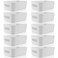 Zopeal Plastic Storage Bins 10 Pcs Gray Pantry Organizer Bins Small Baskets Storage Containers for Home Kitchen 8 x 57 x 3 Inch