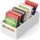DRASTAR Pantry Organization and Storage Bins Seasoning Packet Organizer with Removable DividersWooden Storage Caddy for Kitchen Pantry Cabinet Countertop White