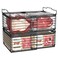 NADAMOO Freezer Organizer Bins 2 Packs Large Expandable Stackable Chest Freezer Containers with Handle Metal Adjustable Storage Baskets for Fridge Deep Freezer Cabinet Kitchen Pantry Black