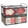 NADAMOO Freezer Organizer Bins 2 Packs Large Expandable Stackable Chest Freezer Containers with Handle Metal Adjustable Storage Baskets for Fridge Deep Freezer Cabinet Kitchen Pantry Black