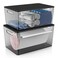 COAZEX 2 Pack Trash Bag Holder Under Sink Stackable Plastic Garbage Bag Dispenser with Lid Trash Bag Storage Dispenser Roll Holder for Kitchen Pantry Laundry Room Organization Black