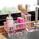 Cisily Pink Kitchen Sink Caddy Organzier with High Brush Holder Sponge Holder for Sink 304 Rustproof Stainless Kitchen Countertop Soap Dispenser Organizer