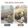 ALMNCBH Sponge Holder for Kitchen Sink Sink Caddy with Dishcloth Rack Kitchen Sink Storage Rack Organizer Countertop Rustproof Soap Dispenser Organizers and Storage Essentials
