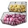 X-cosrack 2Tier Stackable Wire Baskets for Counter Potato and Onion Storage Bin Fruit and Vegetable Storage Bins with Ventilated MeshKitchen Pantry Organizer Wall Basket for ProduceSnackCan Black