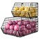X-cosrack 2Tier Stackable Wire Baskets for Counter Potato and Onion Storage Bin Fruit and Vegetable Storage Bins with Ventilated MeshKitchen Pantry Organizer Wall Basket for ProduceSnackCan Black