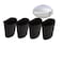 Rikyo 4Pcs Hanging Cup HolderRolling Cart AccessoriesPlant ContainersHanging Flower PotsSpace SaverStorage BucketMake Up Pencil Holder OfficeKitchen Wall Organizer Decor Black
