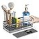 Yofidra Sponge Holder for Kitchen Sink Sink Caddy Organizer with Stone Drying Mat Kitchen Countertop Organizers and Storage Essentials 304 Stainless Steel Black 93