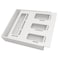 SpaceAid Bag Storage Organizer for Kitchen Drawer Bamboo Organizer Compatible with Gallon Quart Sandwich and Snack Variety Size Bag 1 Box 4 Slots White