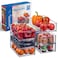 Seseno Set Of 6 Refrigerator Organizer Bins Stackable Fridge Organizers with Cutout Handles for Freezer Kitchen Countertops Cabinets Clear Plastic Pantry Food Storage Rack